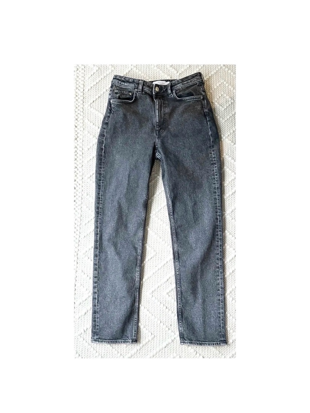 & Other Stories High-Rise Straight Leg Jeans - Charcoal Gray